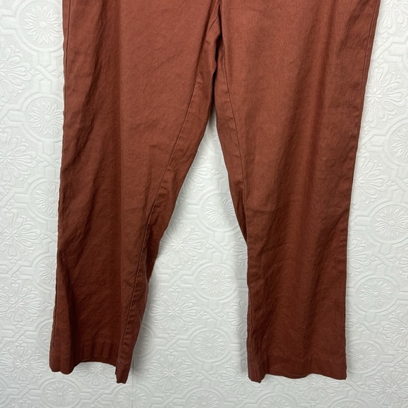 J Jill Linen Stretch Terracota Rust Brown Red Earthy Cropped Ankle Pants 8 - Picture 6 of 9
